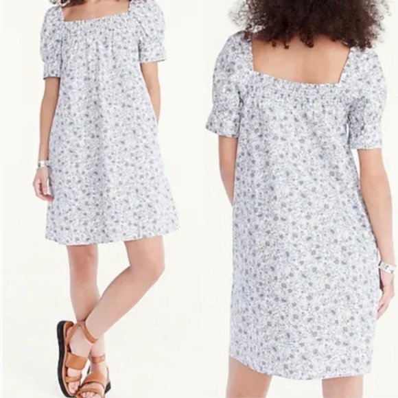 NWT JCREW Cotton POPLIN shift dress in floral vines - Picture 1 of 6